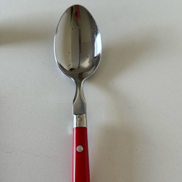 Crate&Barrel Red and Silver Serving Utensil Set 4 pieces - Picture 7 of 8